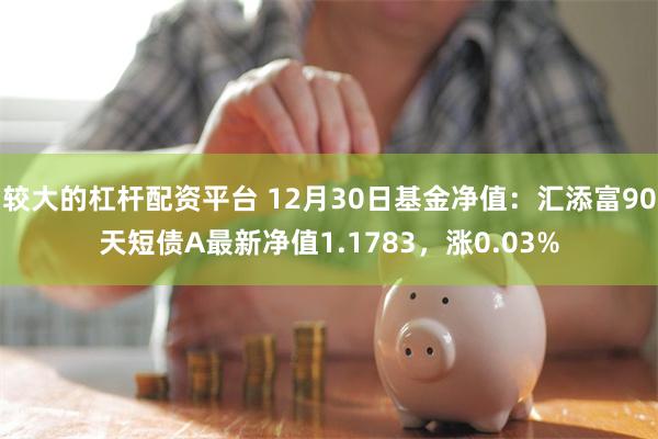 较大的杠杆配资平台 12月30日基金净值：汇添富90天短债A最新净值1.1783，涨0.03%